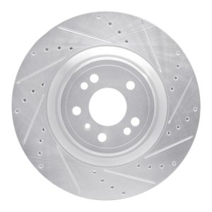 Mercedes-Benz GL350 Brake Rotor (1) - Front Right - R1 Concepts - Drilled & Slotted - Silver - `13-`19